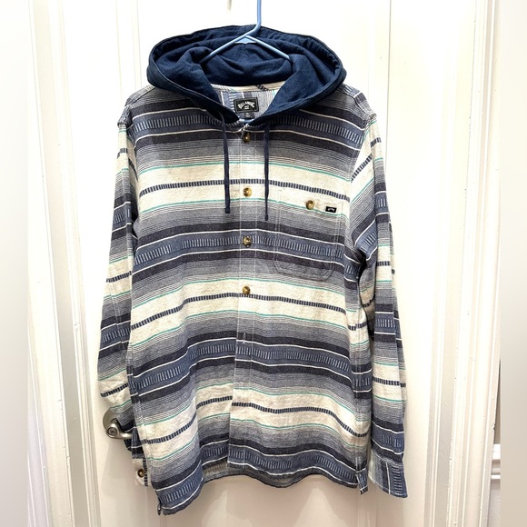 Billabong Other - Billabong Baja Hooded Flannel Shirt Surf Sz Lg NWOT